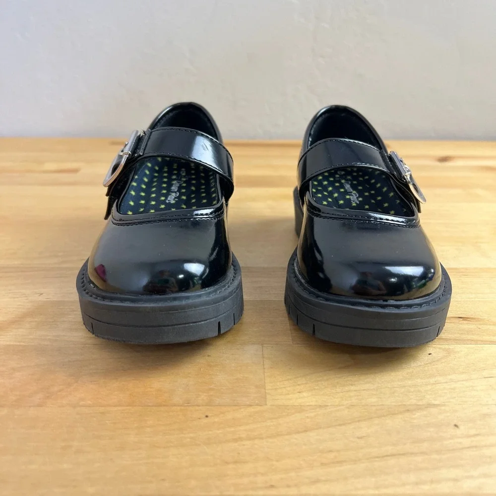 Dream Pairs Black‎ Patent Mary Jane Platform Lug Sole Shoes Girls Kids Size 9
